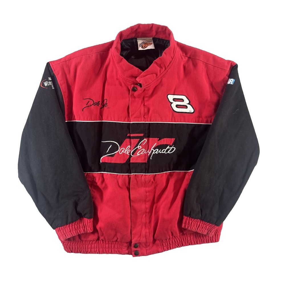 Dale Earnhardt Jr 8 Jacket Mens Large Red Black NASCAR Racing Winner's Circle